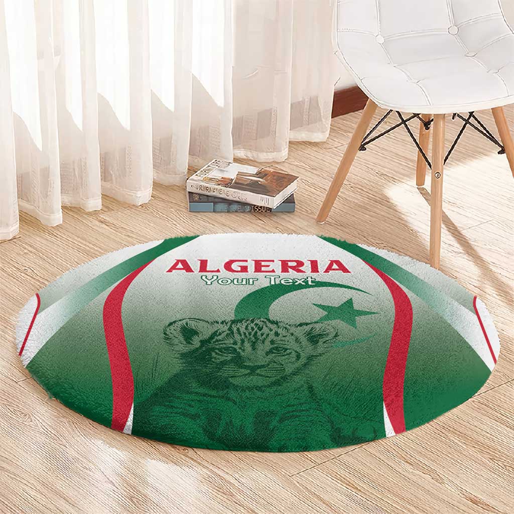 Algeria Rugby Custom Round Carpet Go Les Lionceaux LT15