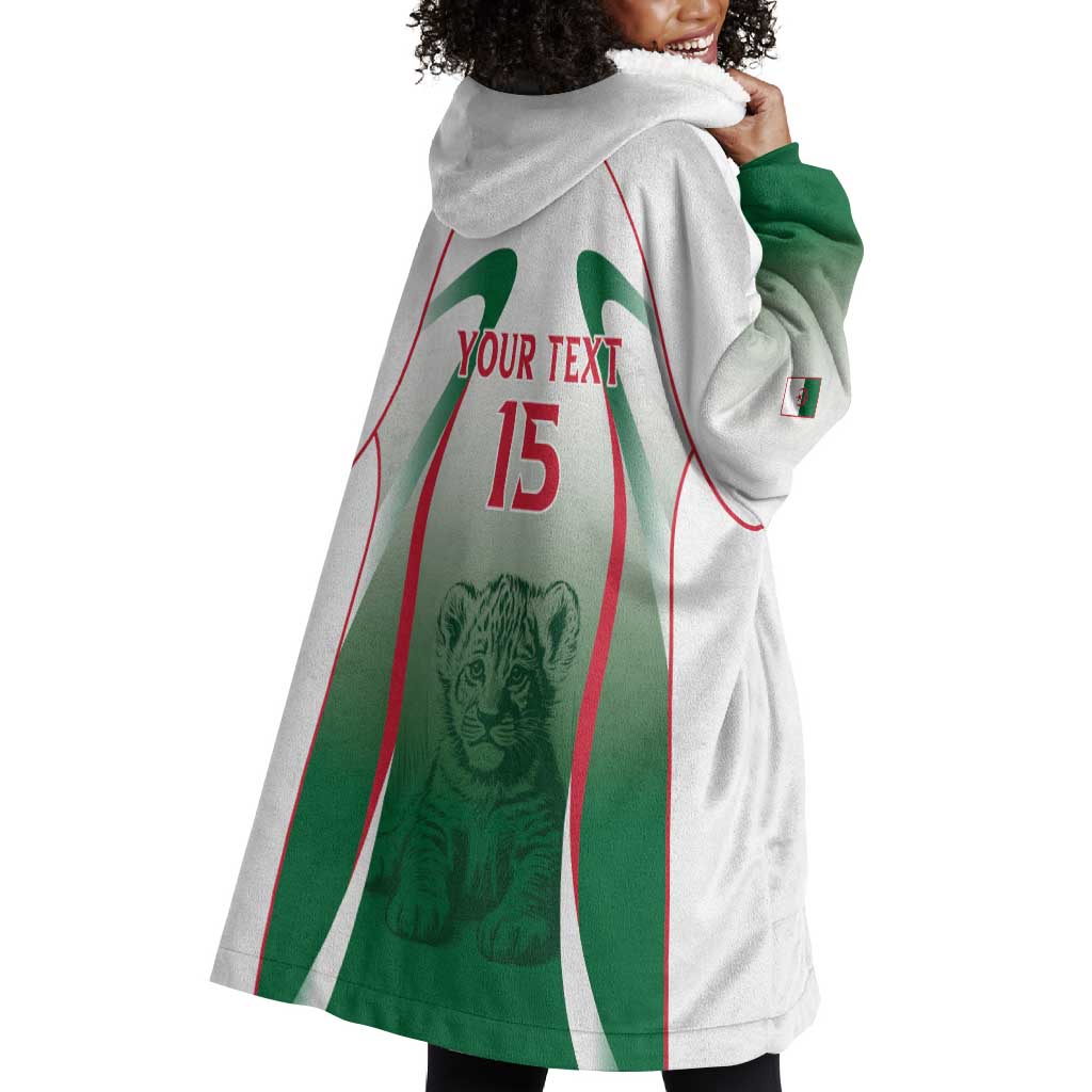 Algeria Rugby Custom Wearable Blanket Hoodie Go Les Lionceaux LT15