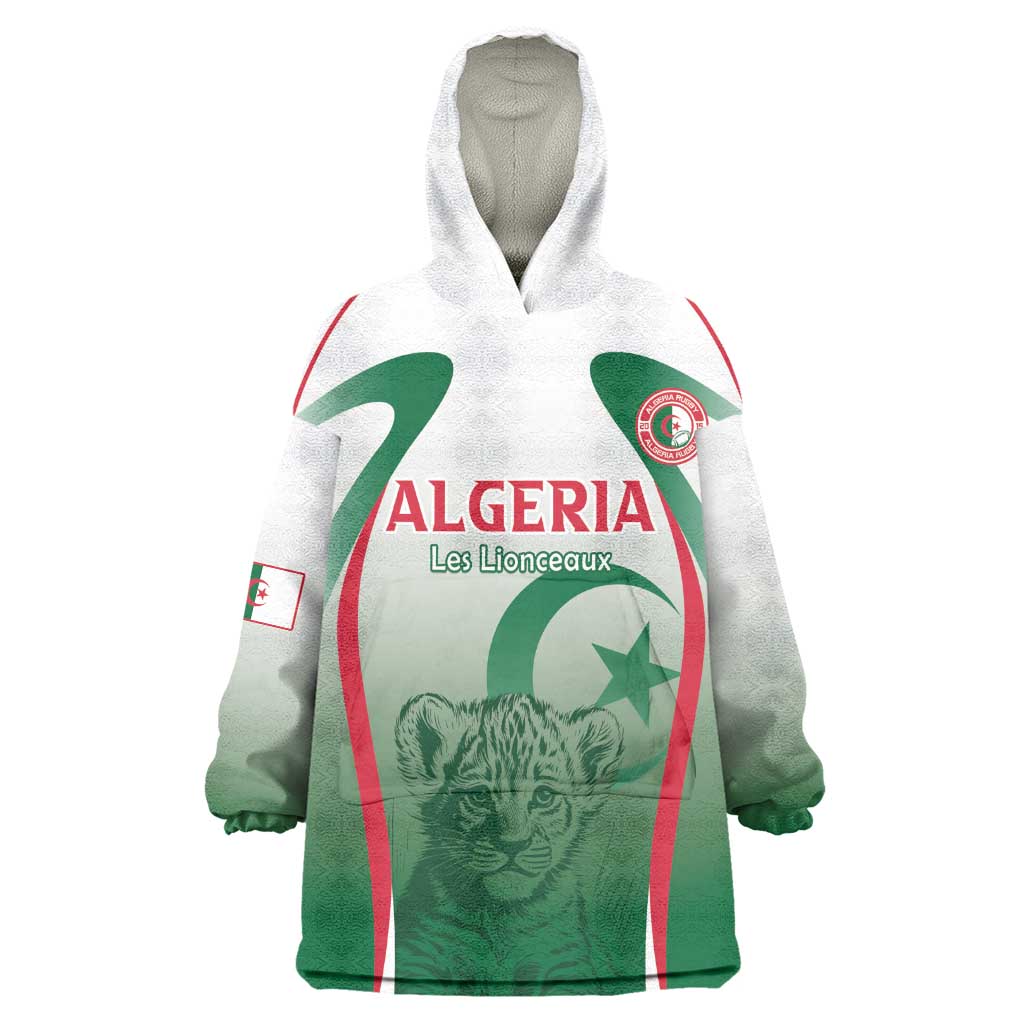 Algeria Rugby Custom Wearable Blanket Hoodie Go Les Lionceaux LT15