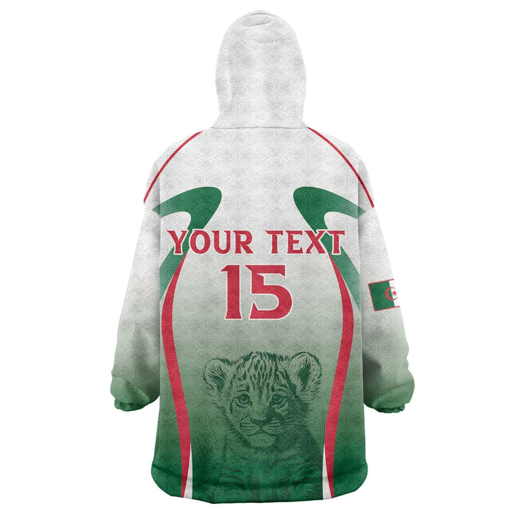 Algeria Rugby Custom Wearable Blanket Hoodie Go Les Lionceaux LT15