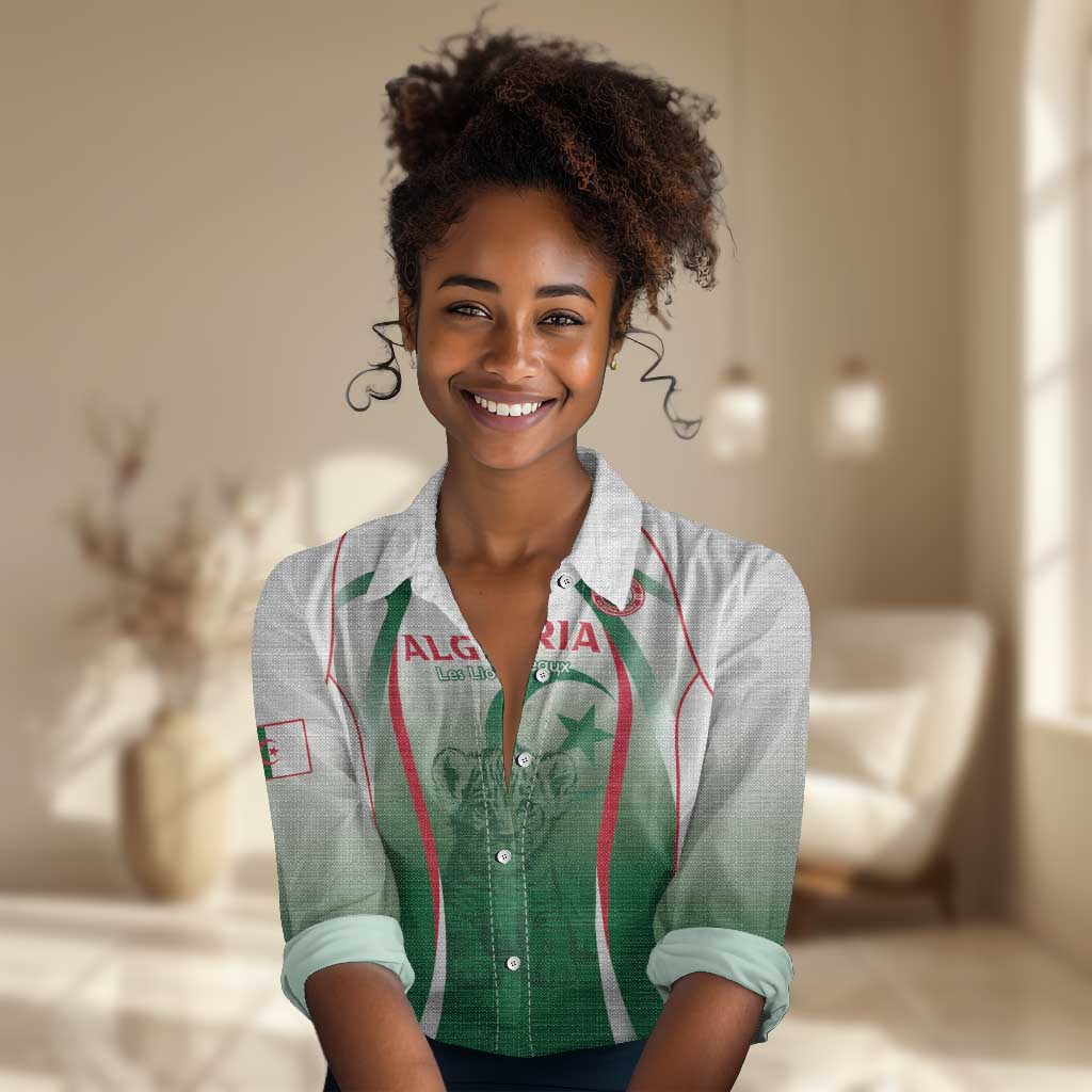 Algeria Rugby Custom Women Casual Shirt Go Les Lionceaux LT15