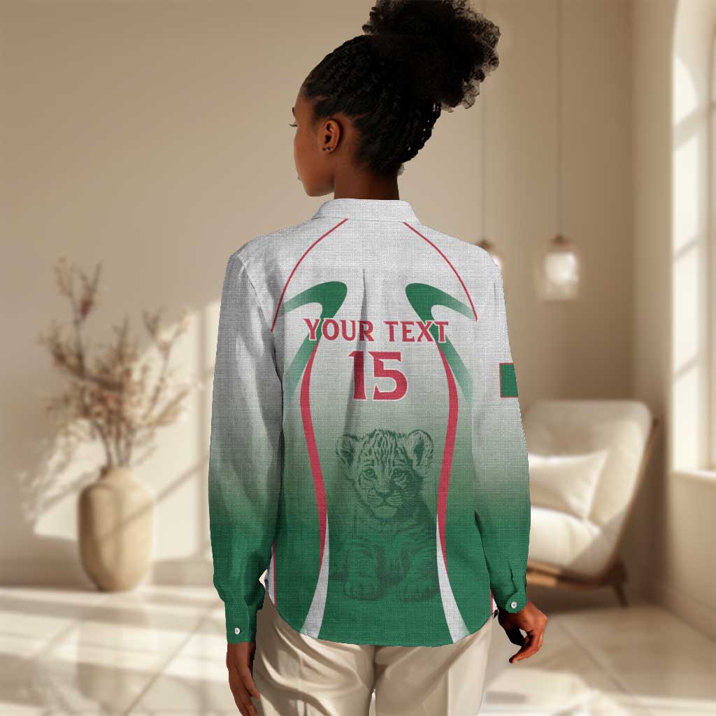 Algeria Rugby Custom Women Casual Shirt Go Les Lionceaux LT15