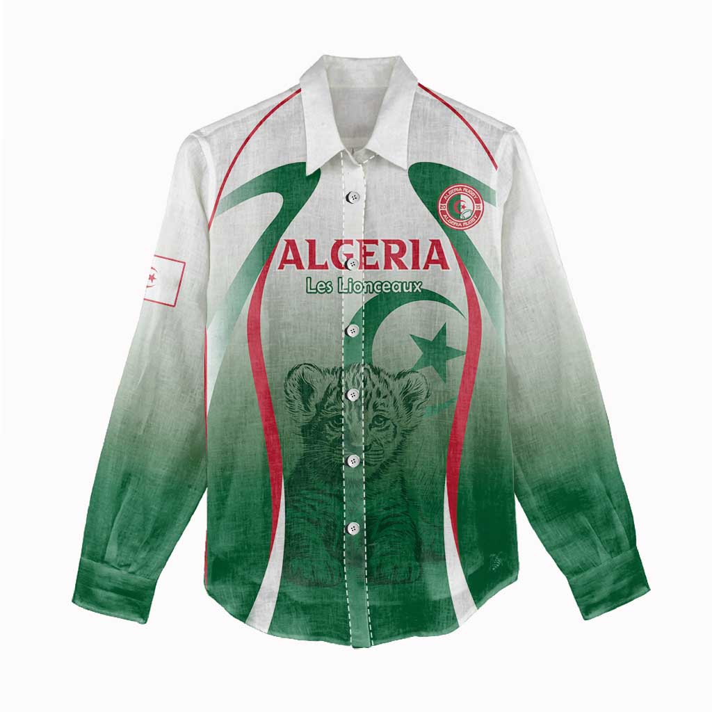 Algeria Rugby Custom Women Casual Shirt Go Les Lionceaux LT15