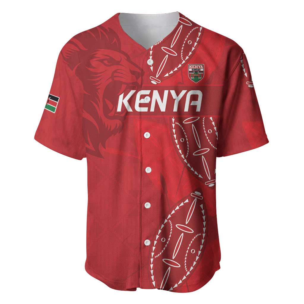 Jamhuri ya Kenya Rugby Custom Baseball Jersey Kenyan Shield Style - Red Color LT15