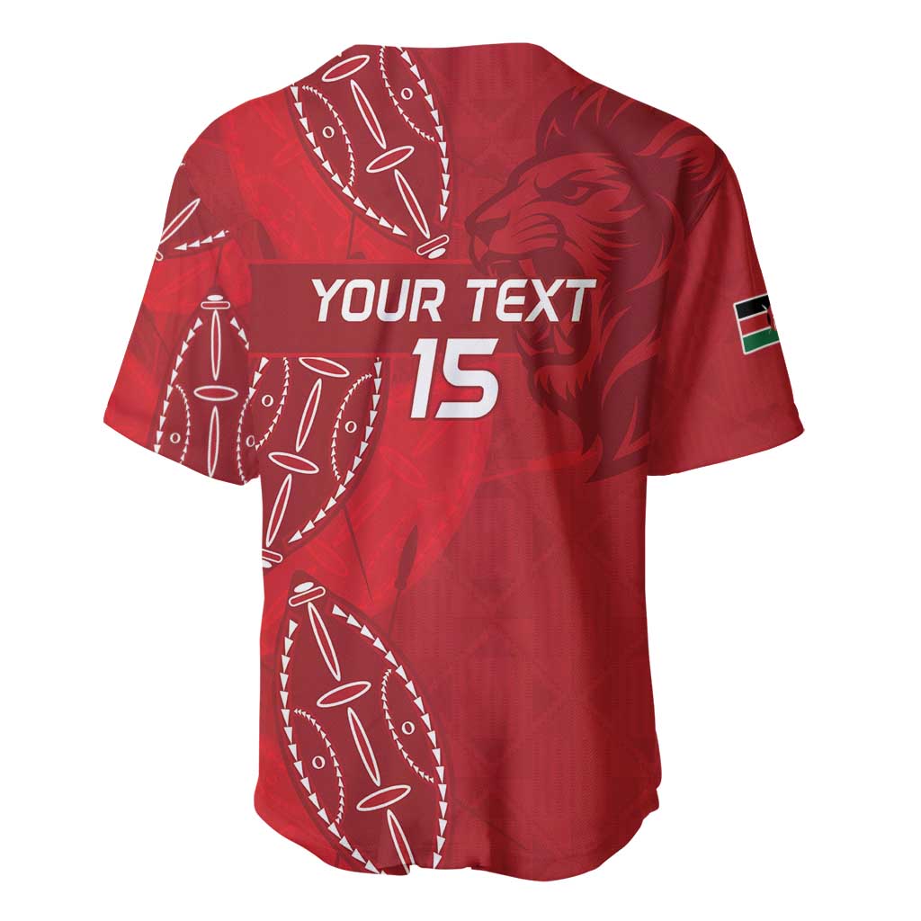 Jamhuri ya Kenya Rugby Custom Baseball Jersey Kenyan Shield Style - Red Color LT15
