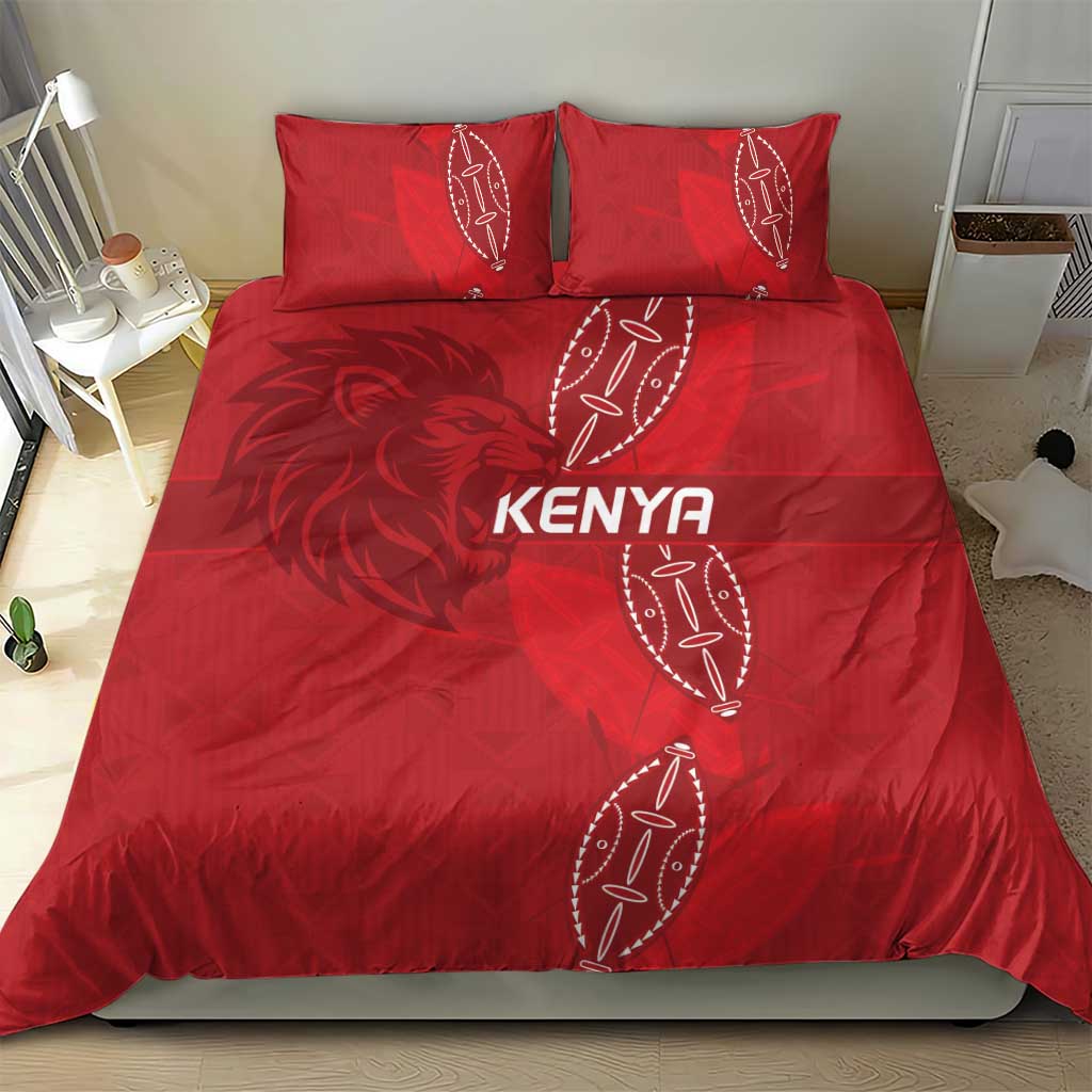 Jamhuri ya Kenya Rugby Bedding Set Kenyan Shield Style - Red Color LT15