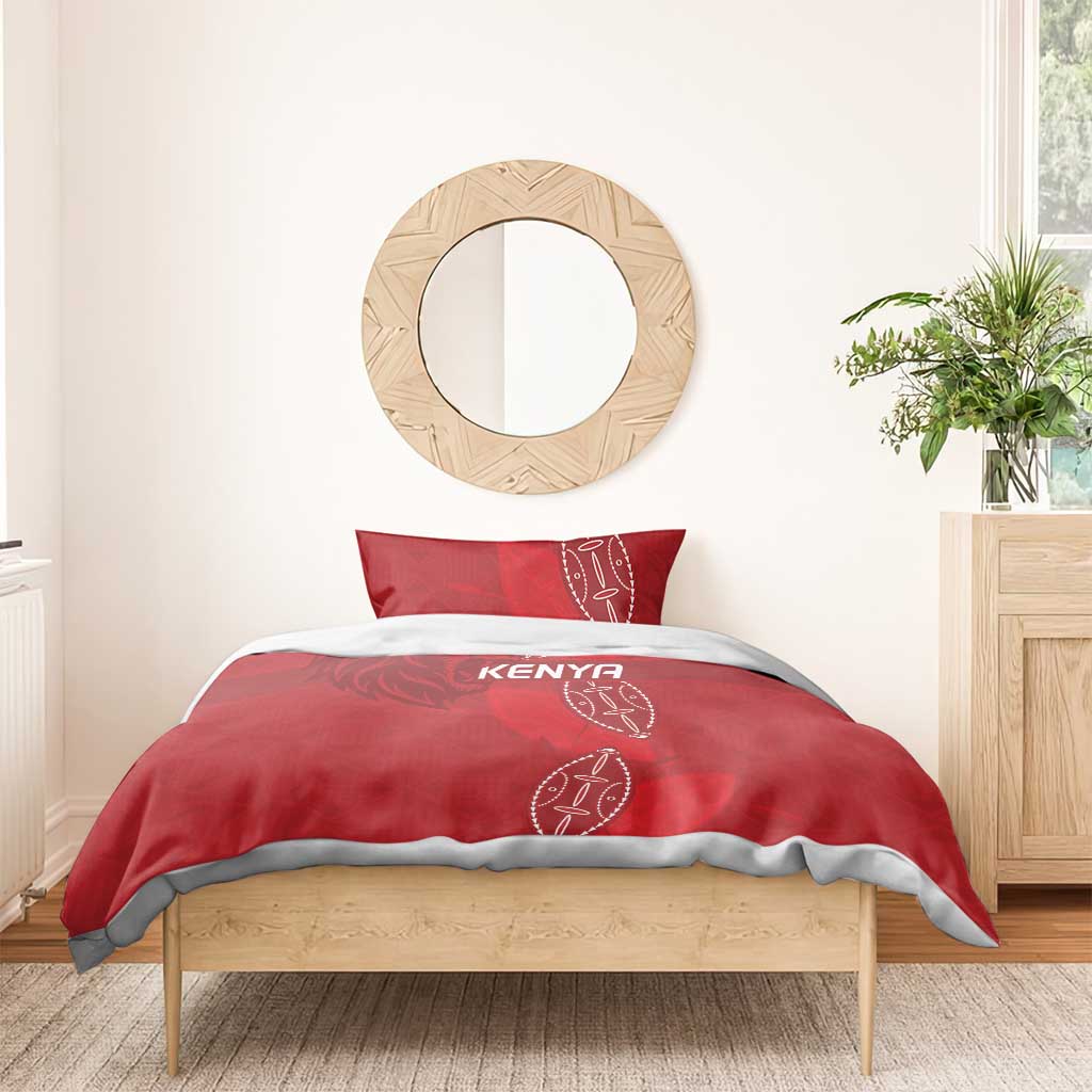 Jamhuri ya Kenya Rugby Bedding Set Kenyan Shield Style - Red Color LT15