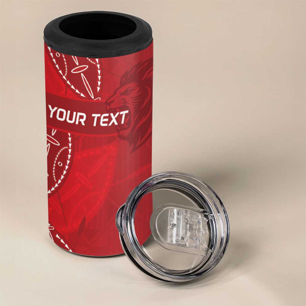 Jamhuri ya Kenya Rugby Custom 4 in 1 Can Cooler Tumbler Kenyan Shield Style - Red Color LT15