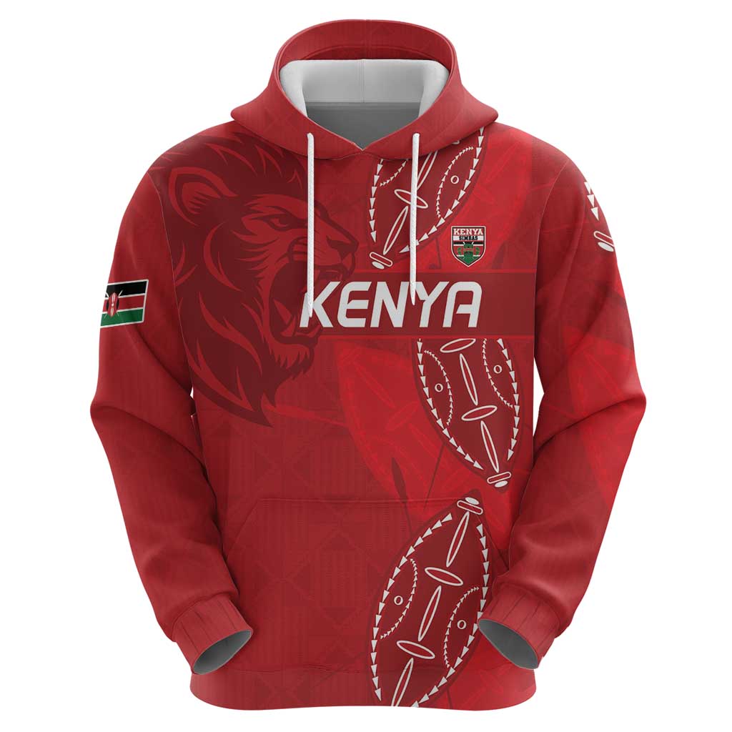 Kenya Rugby Custom Hoodie Go Champions Simbas - Red Color LT15