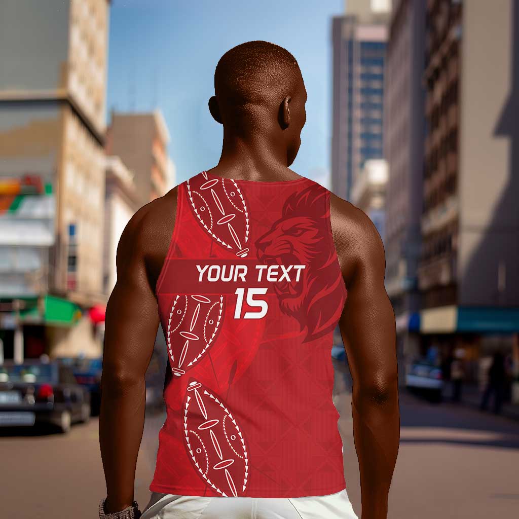 Jamhuri ya Kenya Rugby Custom Men Tank Top Kenyan Shield Style - Red Color LT15