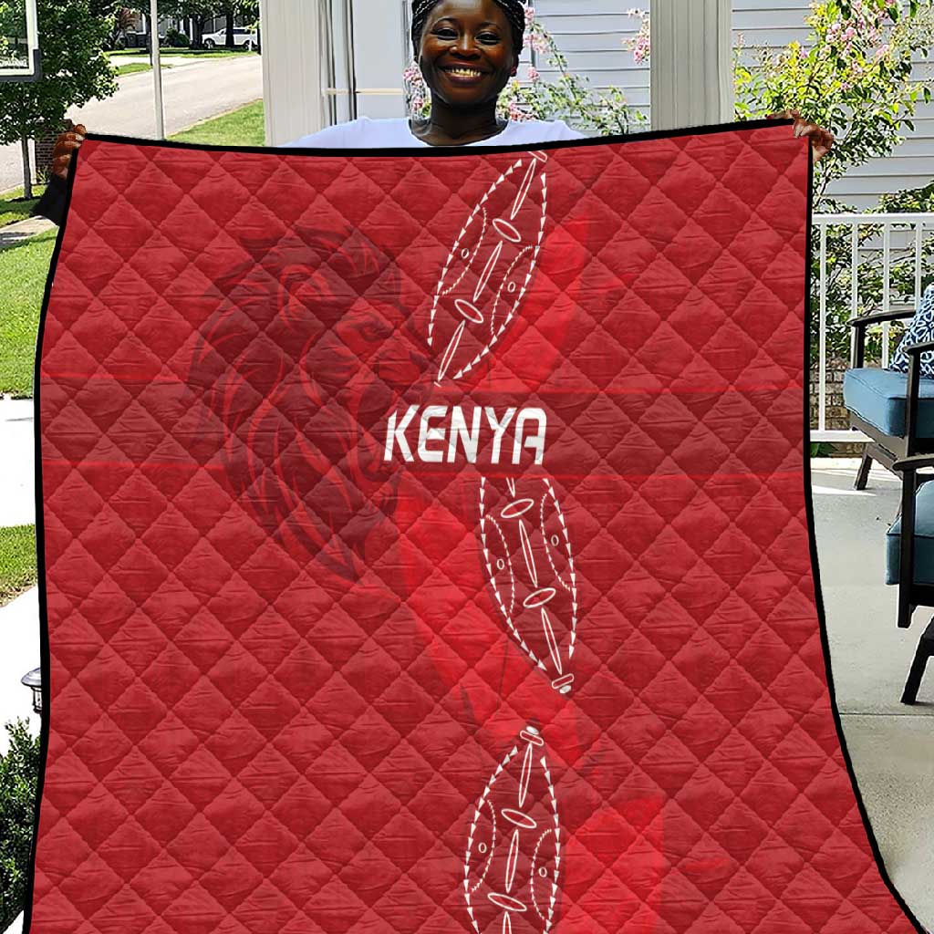 Jamhuri ya Kenya Rugby Quilt Kenyan Shield Style - Red Color LT15