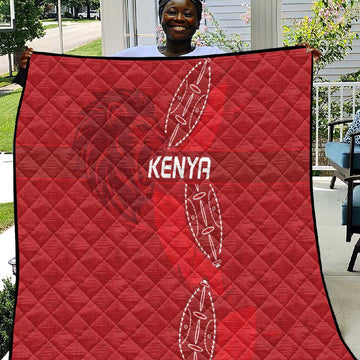 Jamhuri ya Kenya Rugby Quilt Kenyan Shield Style - Red Color LT15