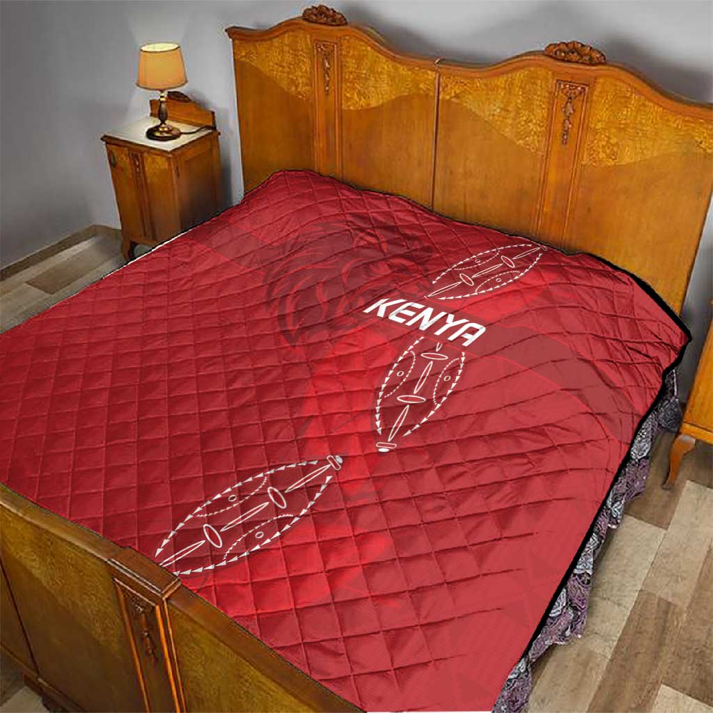 Jamhuri ya Kenya Rugby Quilt Kenyan Shield Style - Red Color LT15