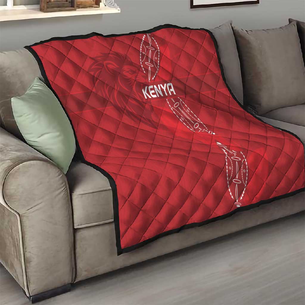 Jamhuri ya Kenya Rugby Quilt Kenyan Shield Style - Red Color LT15