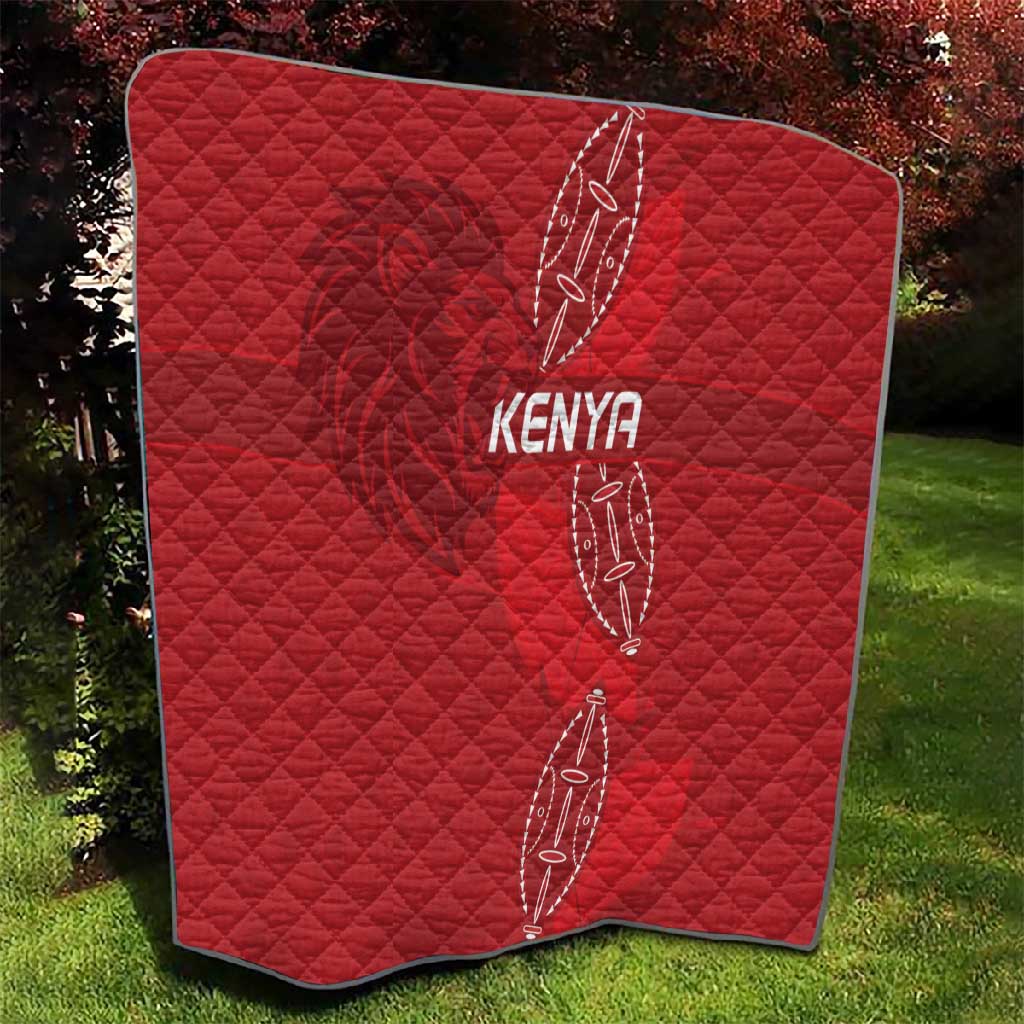 Jamhuri ya Kenya Rugby Quilt Kenyan Shield Style - Red Color LT15
