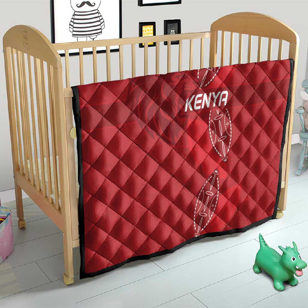 Jamhuri ya Kenya Rugby Quilt Kenyan Shield Style - Red Color LT15