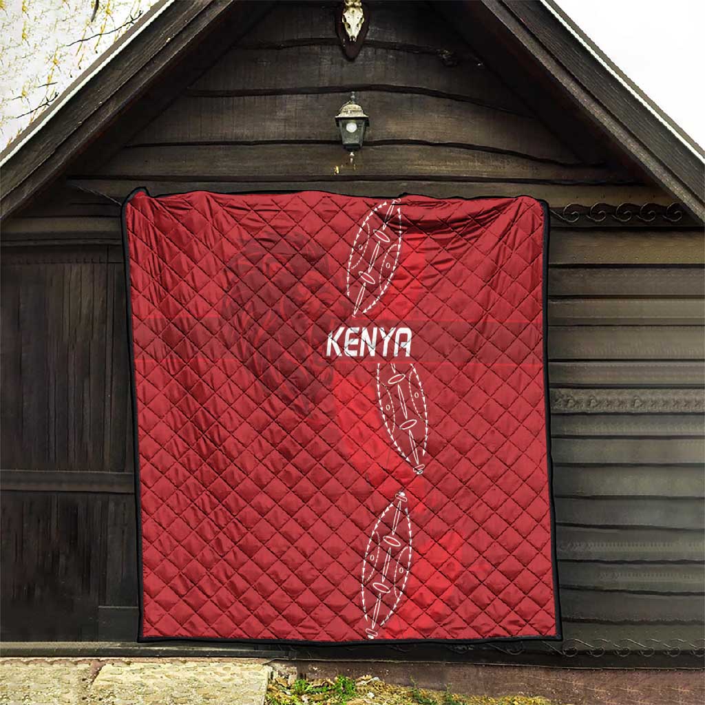 Jamhuri ya Kenya Rugby Quilt Kenyan Shield Style - Red Color LT15