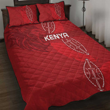 Jamhuri ya Kenya Rugby Quilt Bed Set Kenyan Shield Style - Red Color LT15