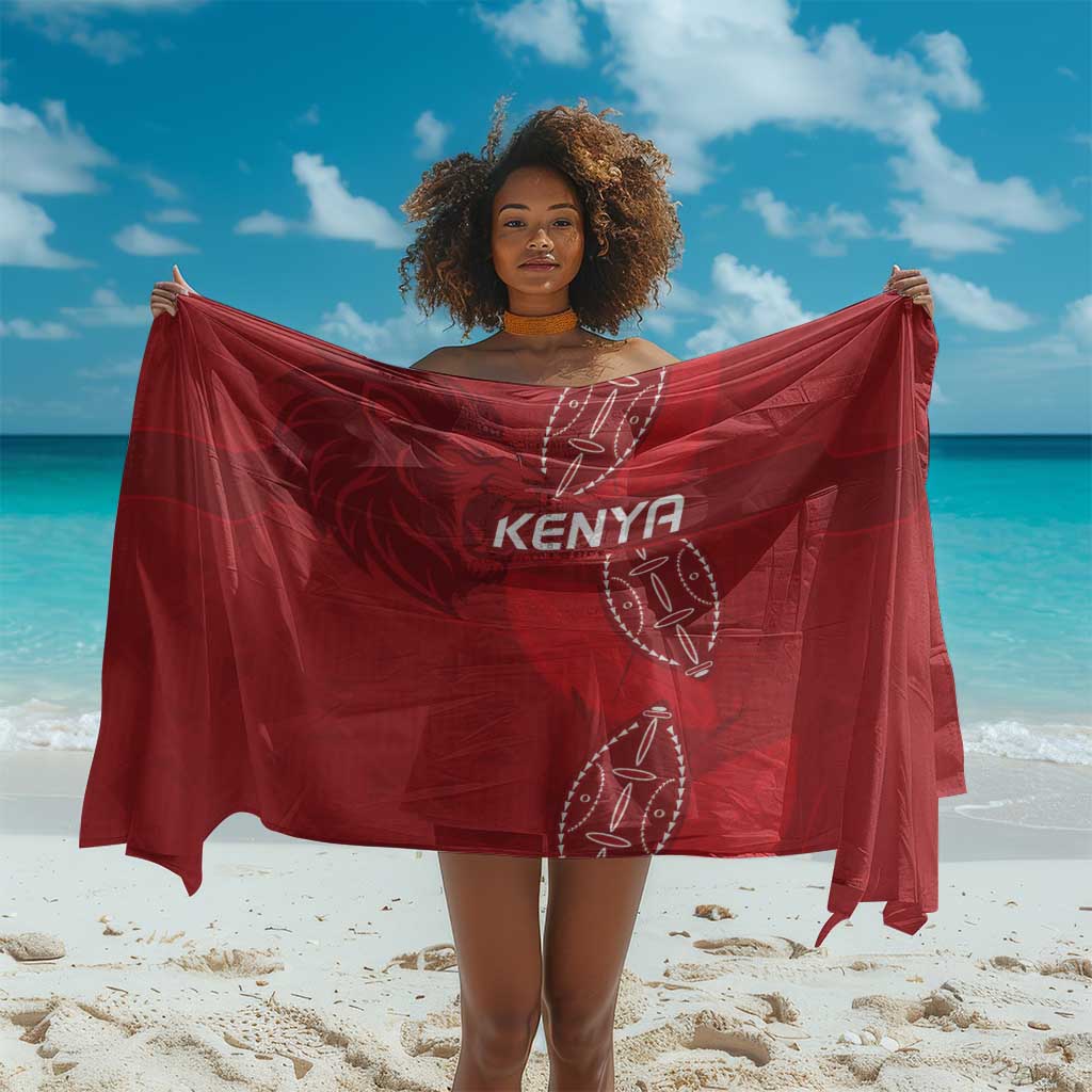 Jamhuri ya Kenya Rugby Sarong Kenyan Shield Style - Red Color LT15