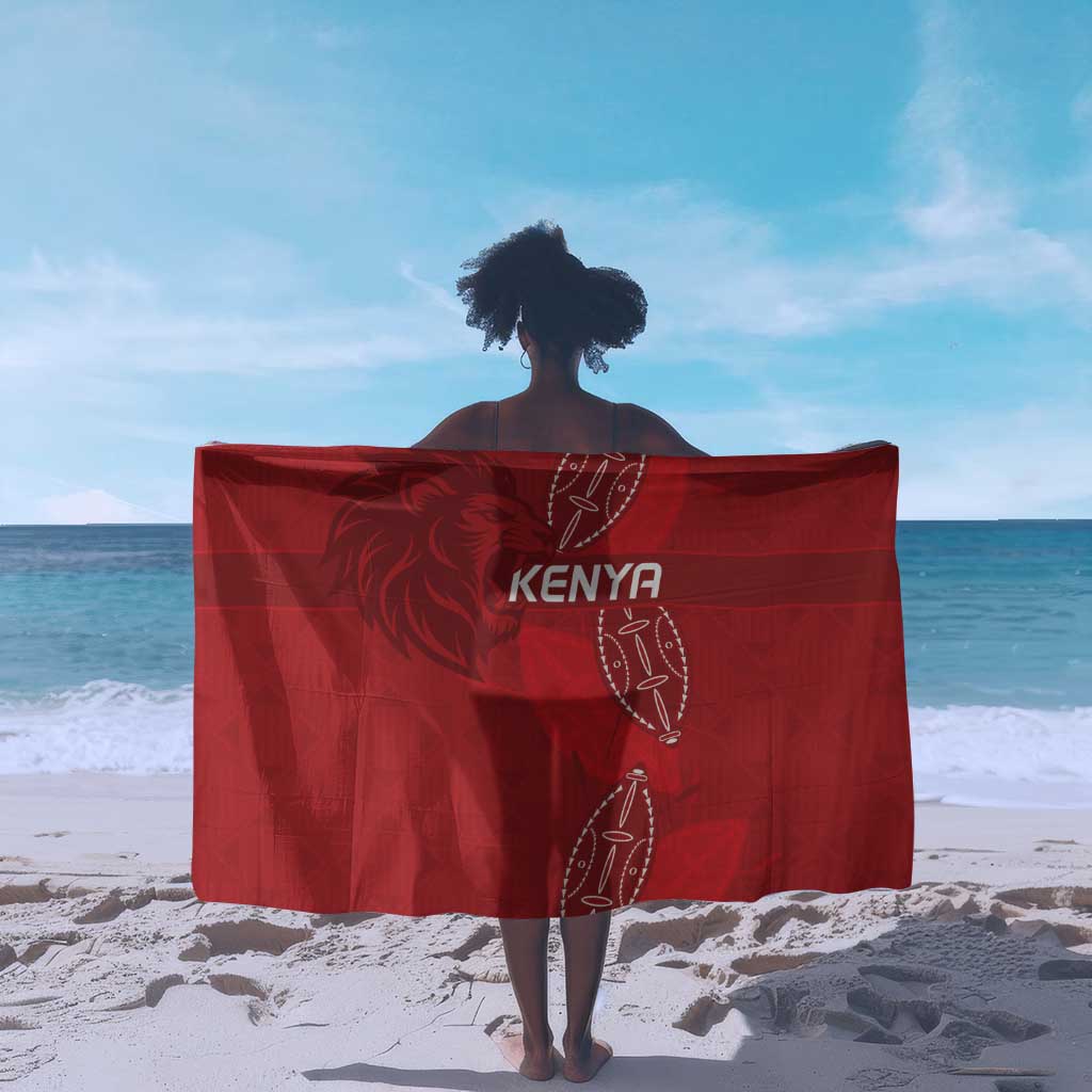 Jamhuri ya Kenya Rugby Sarong Kenyan Shield Style - Red Color LT15