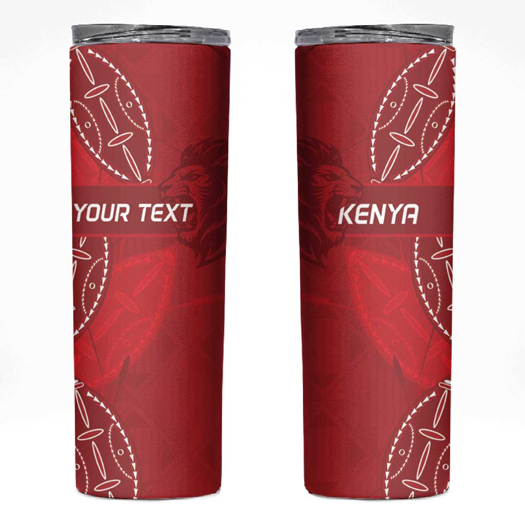 Jamhuri ya Kenya Rugby Custom Skinny Tumbler Kenyan Shield Style - Red Color LT15