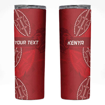 Jamhuri ya Kenya Rugby Custom Skinny Tumbler Kenyan Shield Style - Red Color LT15