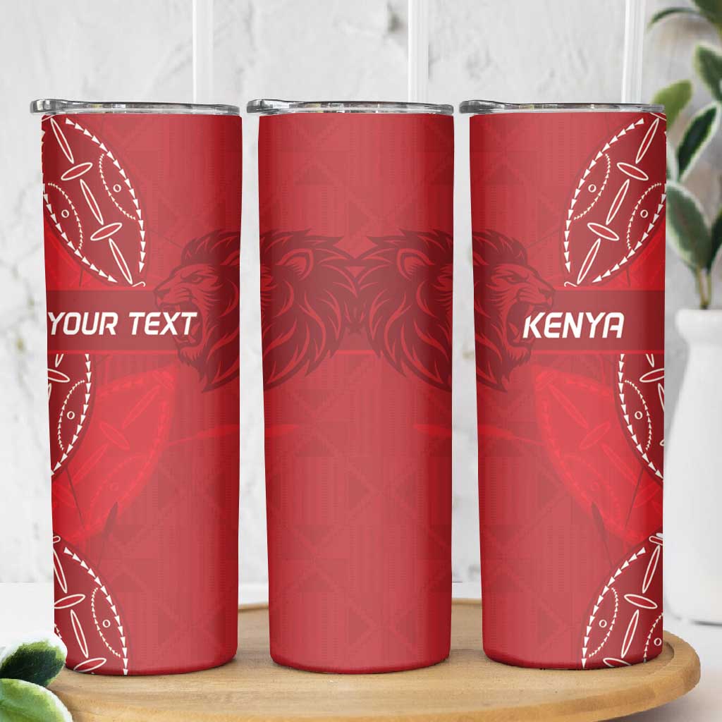 Jamhuri ya Kenya Rugby Custom Skinny Tumbler Kenyan Shield Style - Red Color LT15