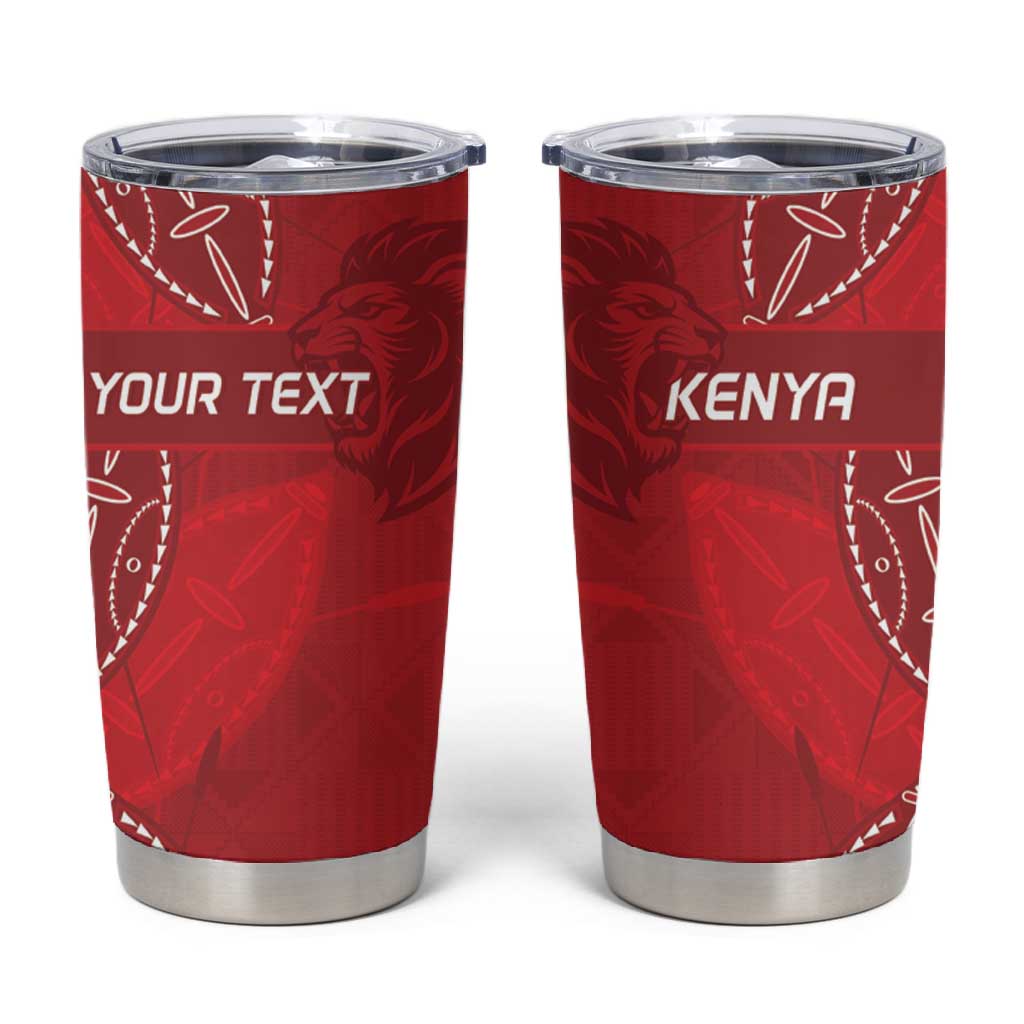 Jamhuri ya Kenya Rugby Custom Tumbler Cup Kenyan Shield Style - Red Color LT15