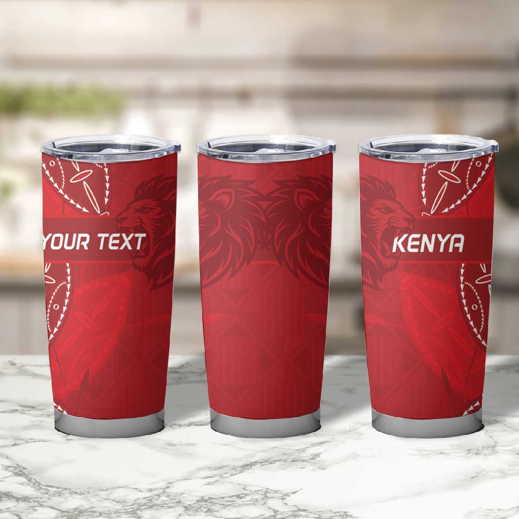 Jamhuri ya Kenya Rugby Custom Tumbler Cup Kenyan Shield Style - Red Color LT15