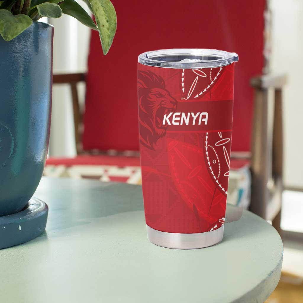 Jamhuri ya Kenya Rugby Custom Tumbler Cup Kenyan Shield Style - Red Color LT15