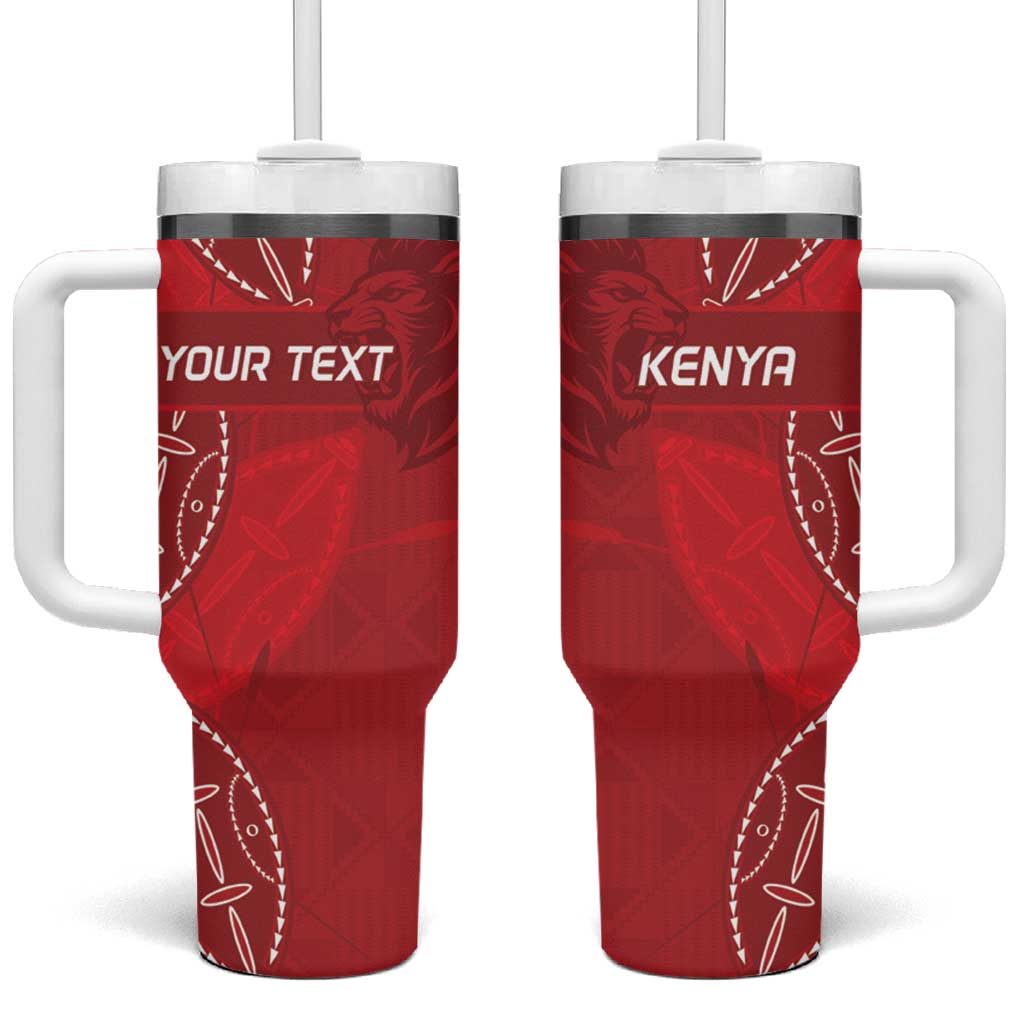 Jamhuri ya Kenya Rugby Custom Tumbler With Handle Kenyan Shield Style - Red Color LT15