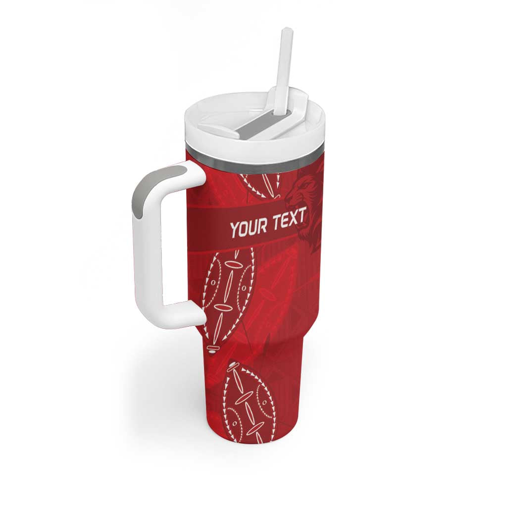 Jamhuri ya Kenya Rugby Custom Tumbler With Handle Kenyan Shield Style - Red Color LT15
