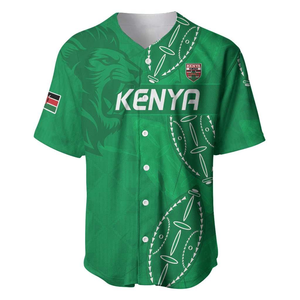 Jamhuri ya Kenya Rugby Custom Baseball Jersey Kenyan Shield Style - Green Color LT15