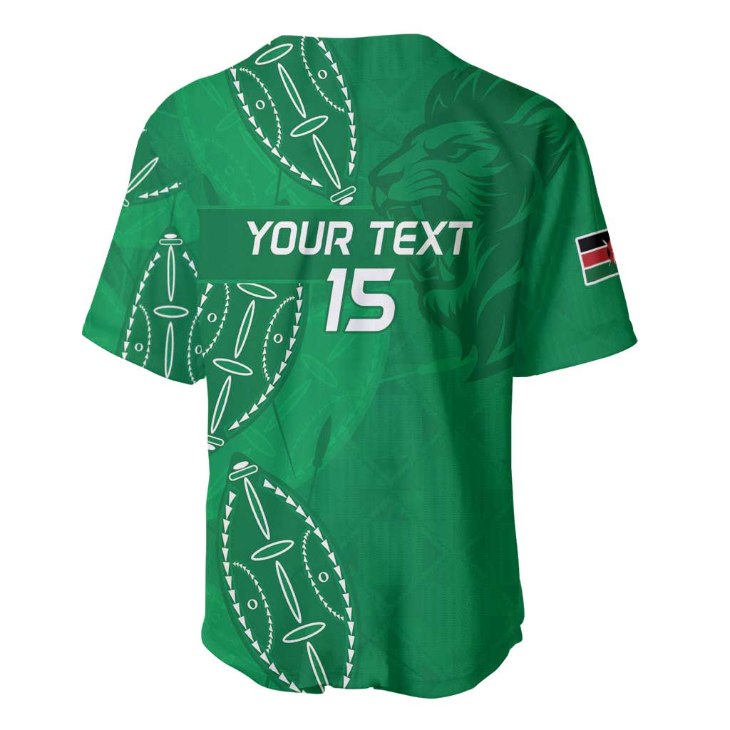 Jamhuri ya Kenya Rugby Custom Baseball Jersey Kenyan Shield Style - Green Color LT15