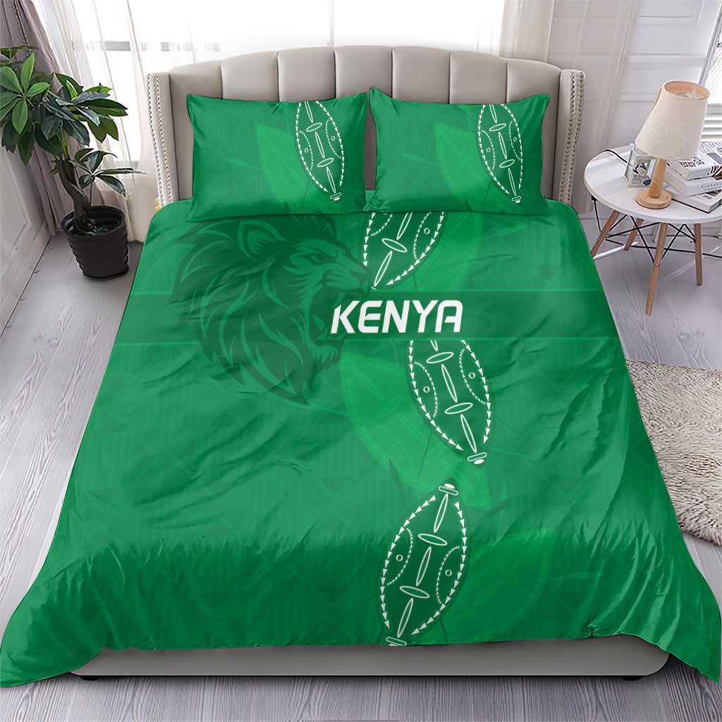 Jamhuri ya Kenya Rugby Bedding Set Kenyan Shield Style - Green Color LT15