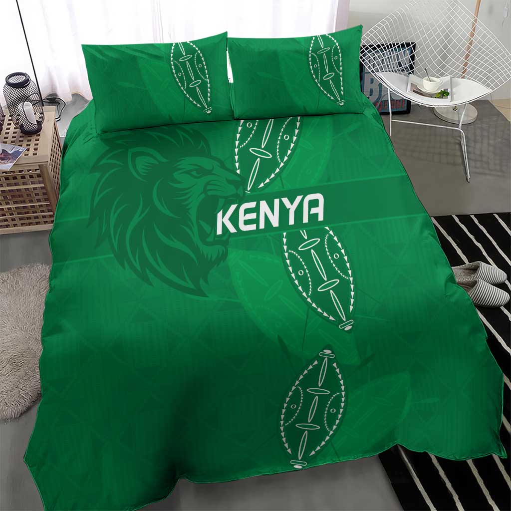 Jamhuri ya Kenya Rugby Bedding Set Kenyan Shield Style - Green Color LT15