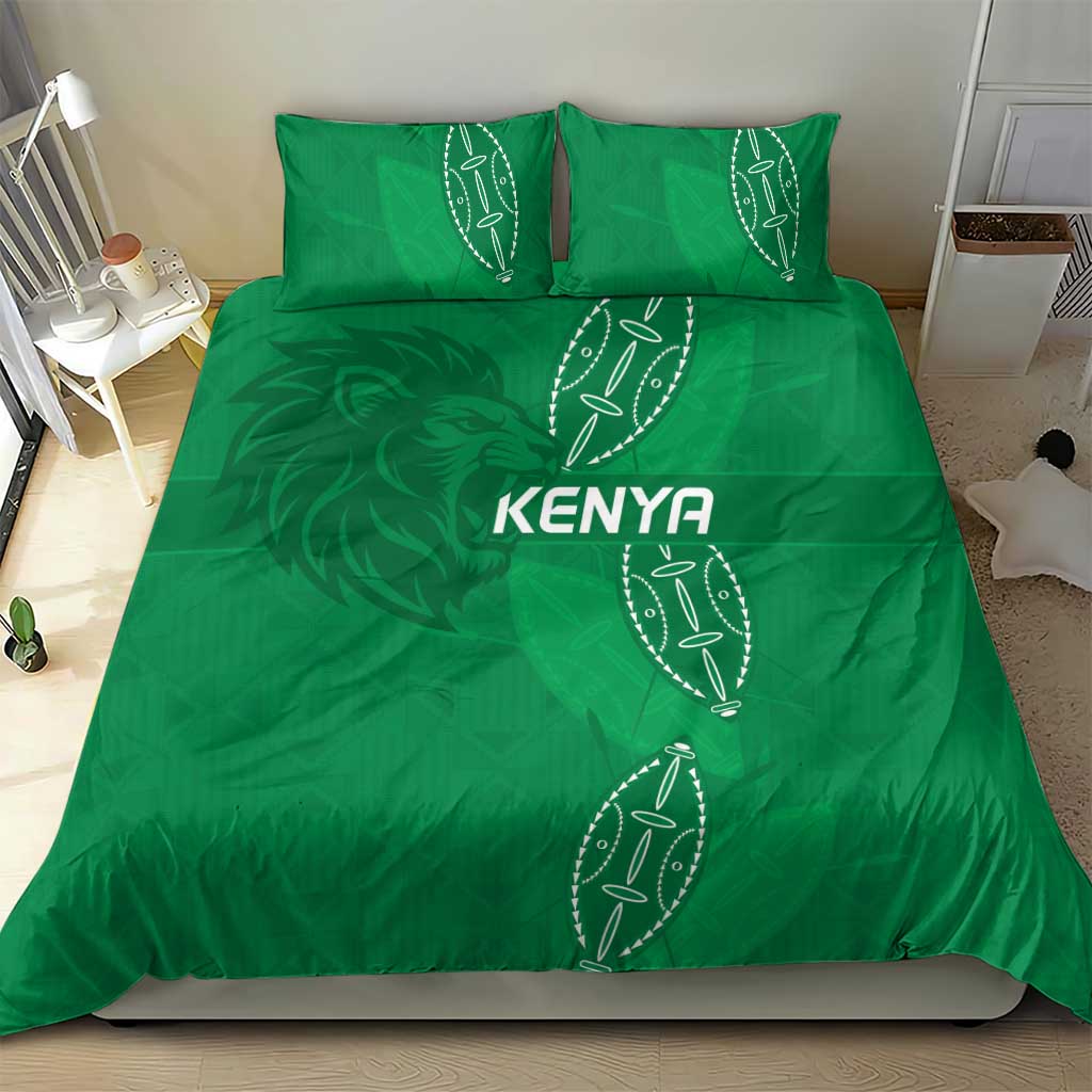 Jamhuri ya Kenya Rugby Bedding Set Kenyan Shield Style - Green Color LT15
