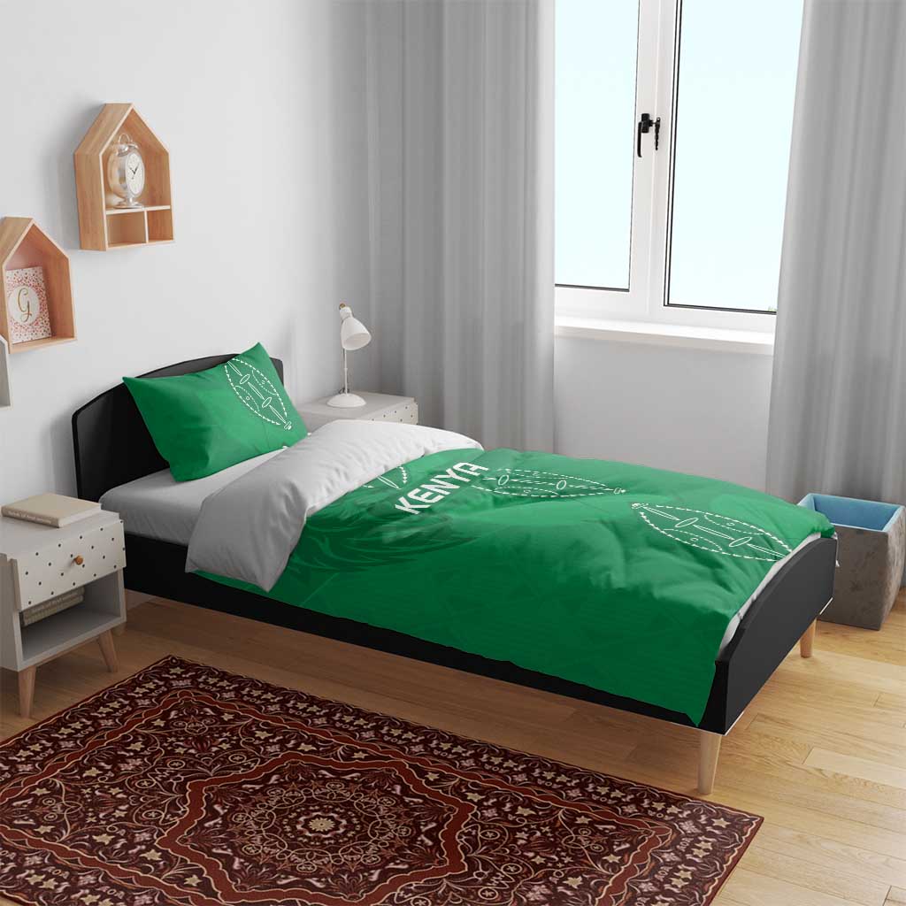 Jamhuri ya Kenya Rugby Bedding Set Kenyan Shield Style - Green Color LT15