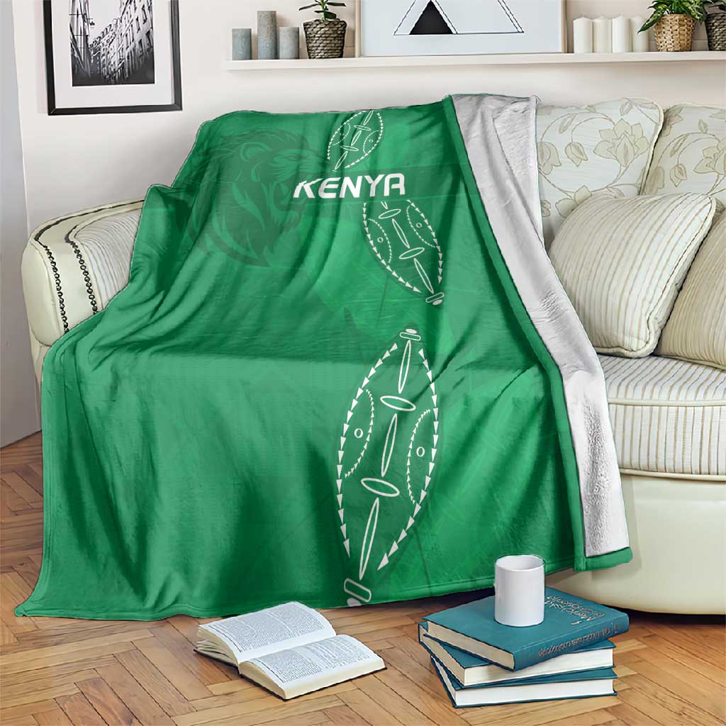 Jamhuri ya Kenya Rugby Blanket Kenyan Shield Style - Green Color LT15