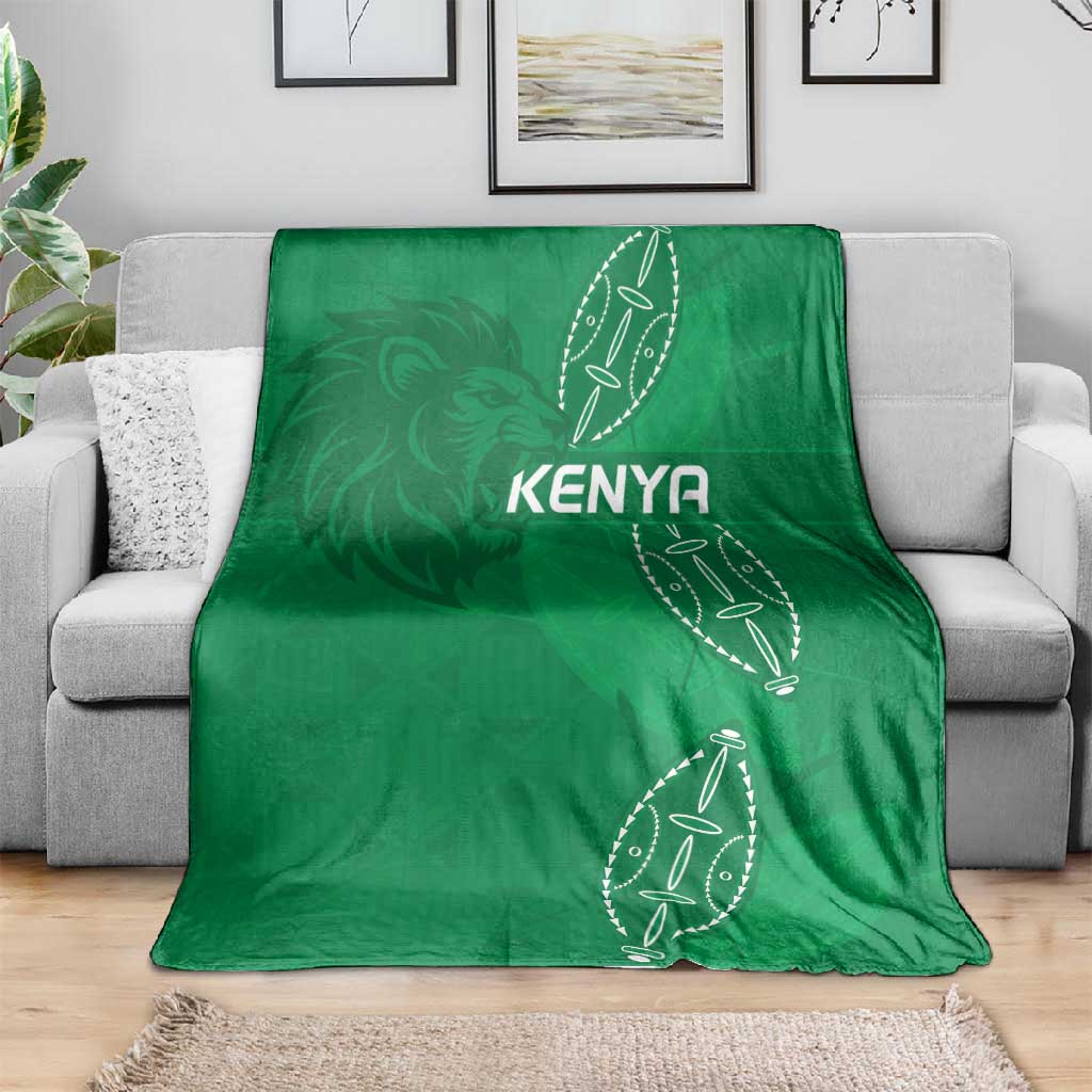 Jamhuri ya Kenya Rugby Blanket Kenyan Shield Style - Green Color LT15