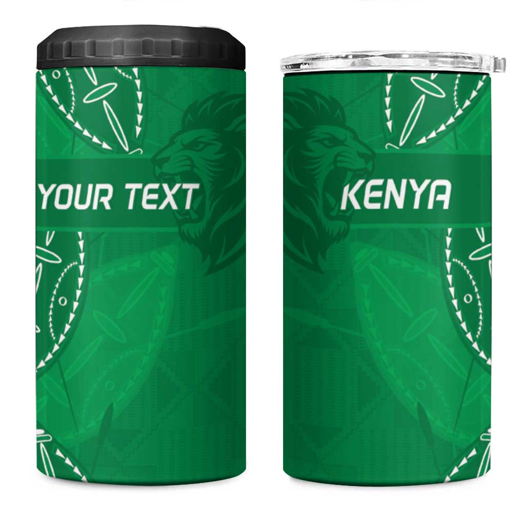 Jamhuri ya Kenya Rugby Custom 4 in 1 Can Cooler Tumbler Kenyan Shield Style - Green Color LT15