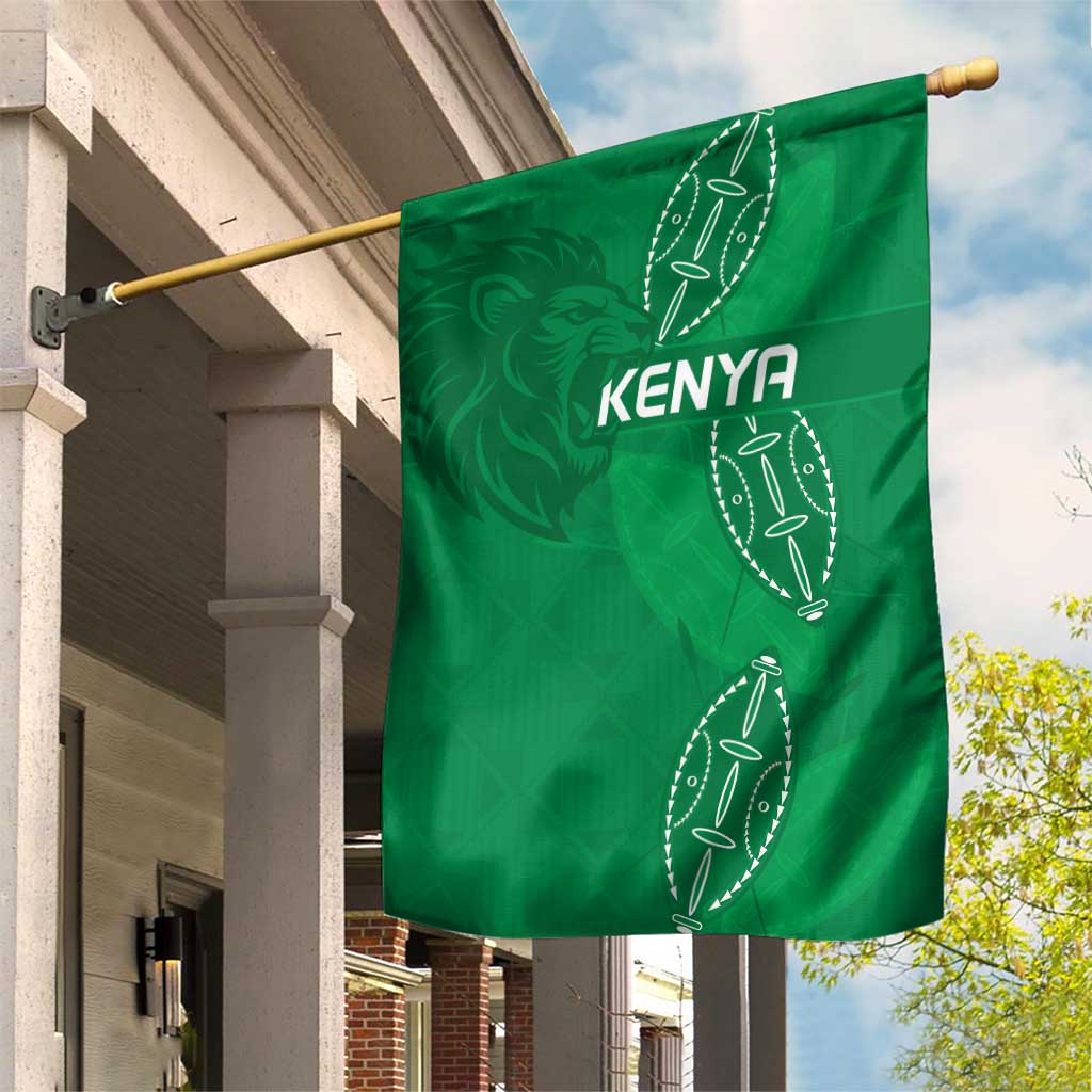Jamhuri ya Kenya Rugby Garden Flag Kenyan Shield Style - Green Color LT15
