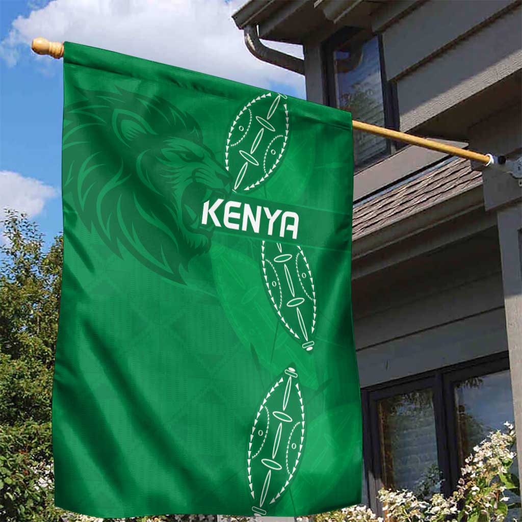 Jamhuri ya Kenya Rugby Garden Flag Kenyan Shield Style - Green Color LT15