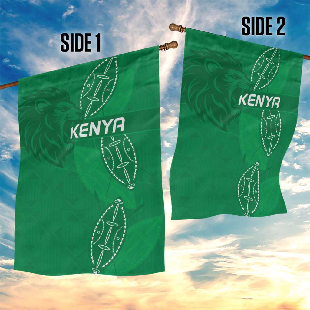 Jamhuri ya Kenya Rugby Garden Flag Kenyan Shield Style - Green Color LT15