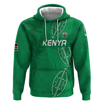Kenya Rugby Custom Hoodie Go Champions Simbas - Green Color LT15