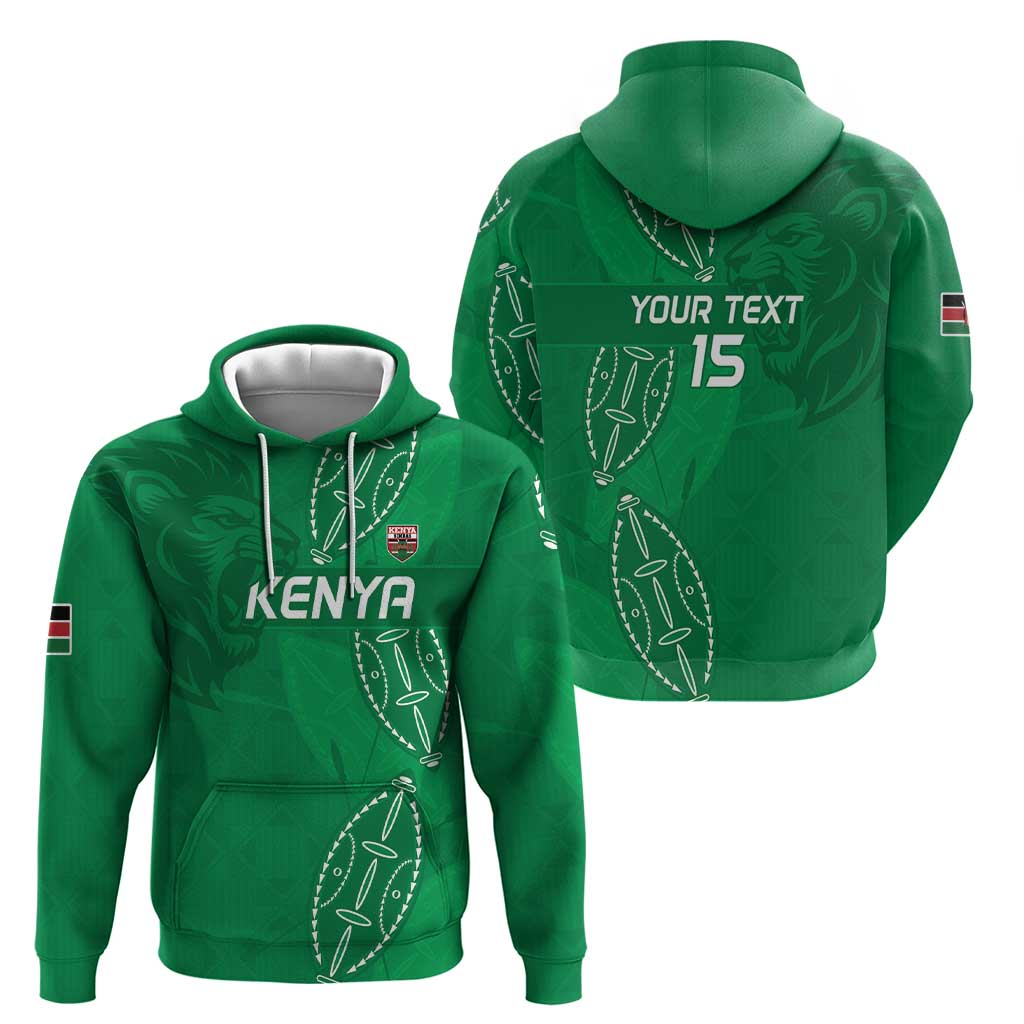 Kenya Rugby Custom Hoodie Go Champions Simbas - Green Color LT15