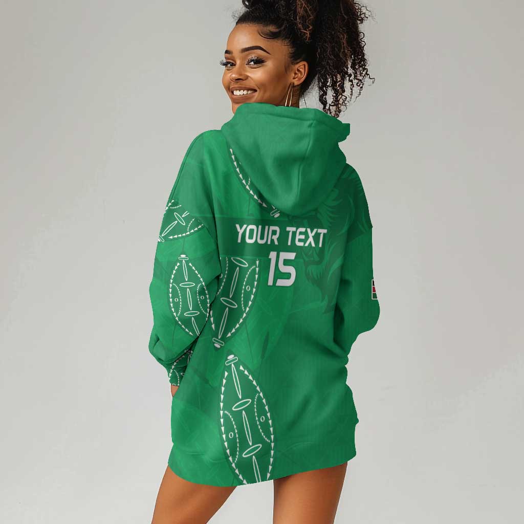 Jamhuri ya Kenya Rugby Custom Hoodie Dress Kenyan Shield Style - Green Color LT15