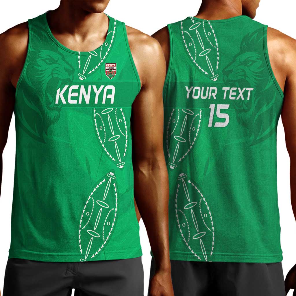 Jamhuri ya Kenya Rugby Custom Men Tank Top Kenyan Shield Style - Green Color LT15