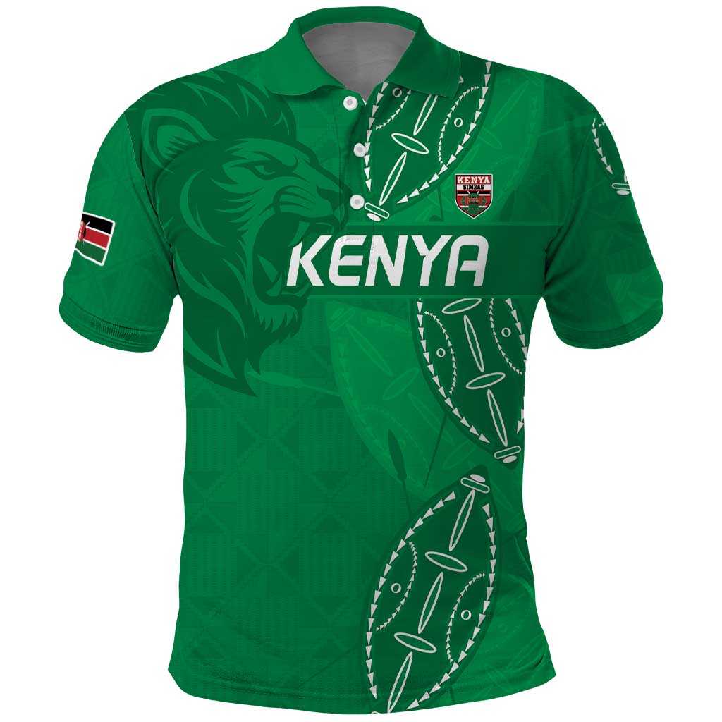Kenya Rugby Custom Polo Shirt Go Champions Simbas - Green Color LT15