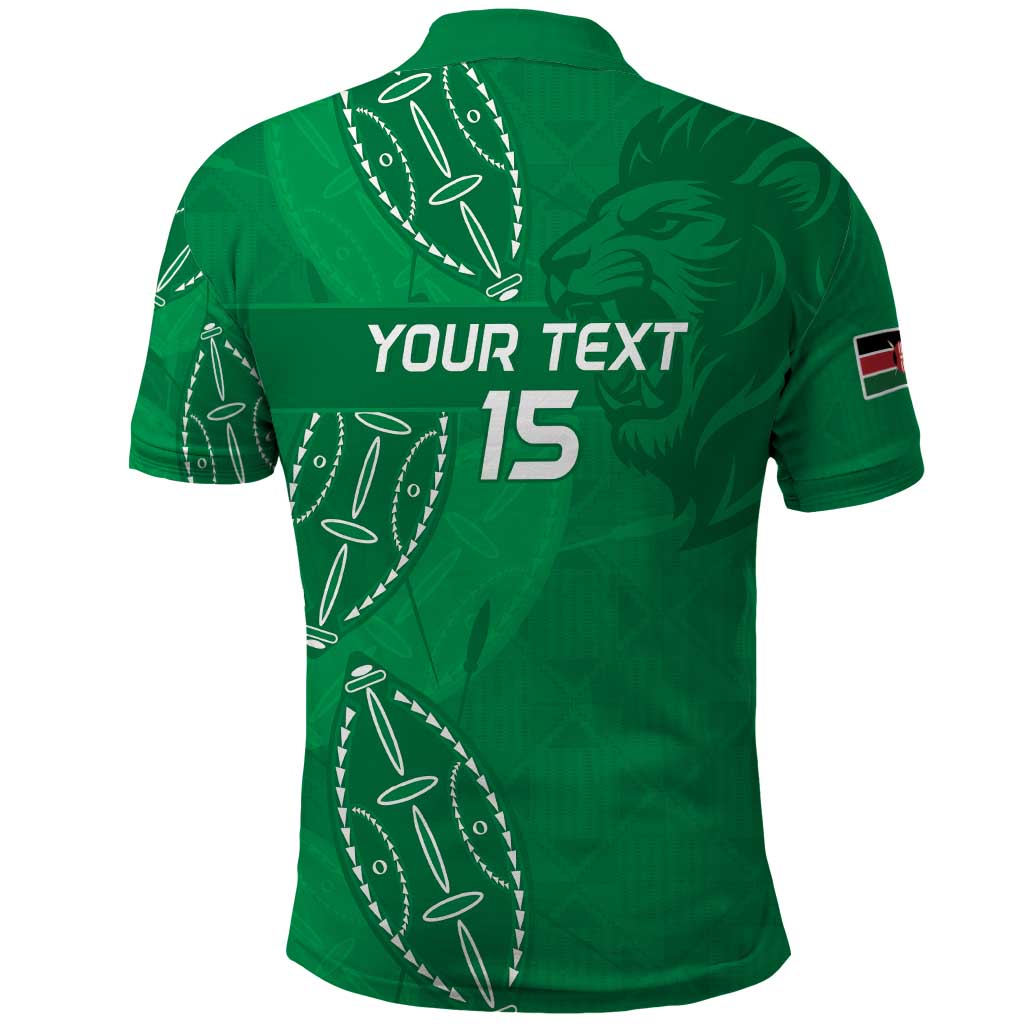 Kenya Rugby Custom Polo Shirt Go Champions Simbas - Green Color LT15